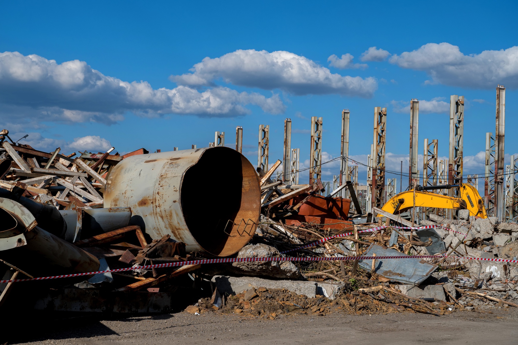 The result of demolition of a dilapidated building