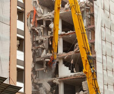 Demolition of a building for new construction. Demolition of a building for new construction.